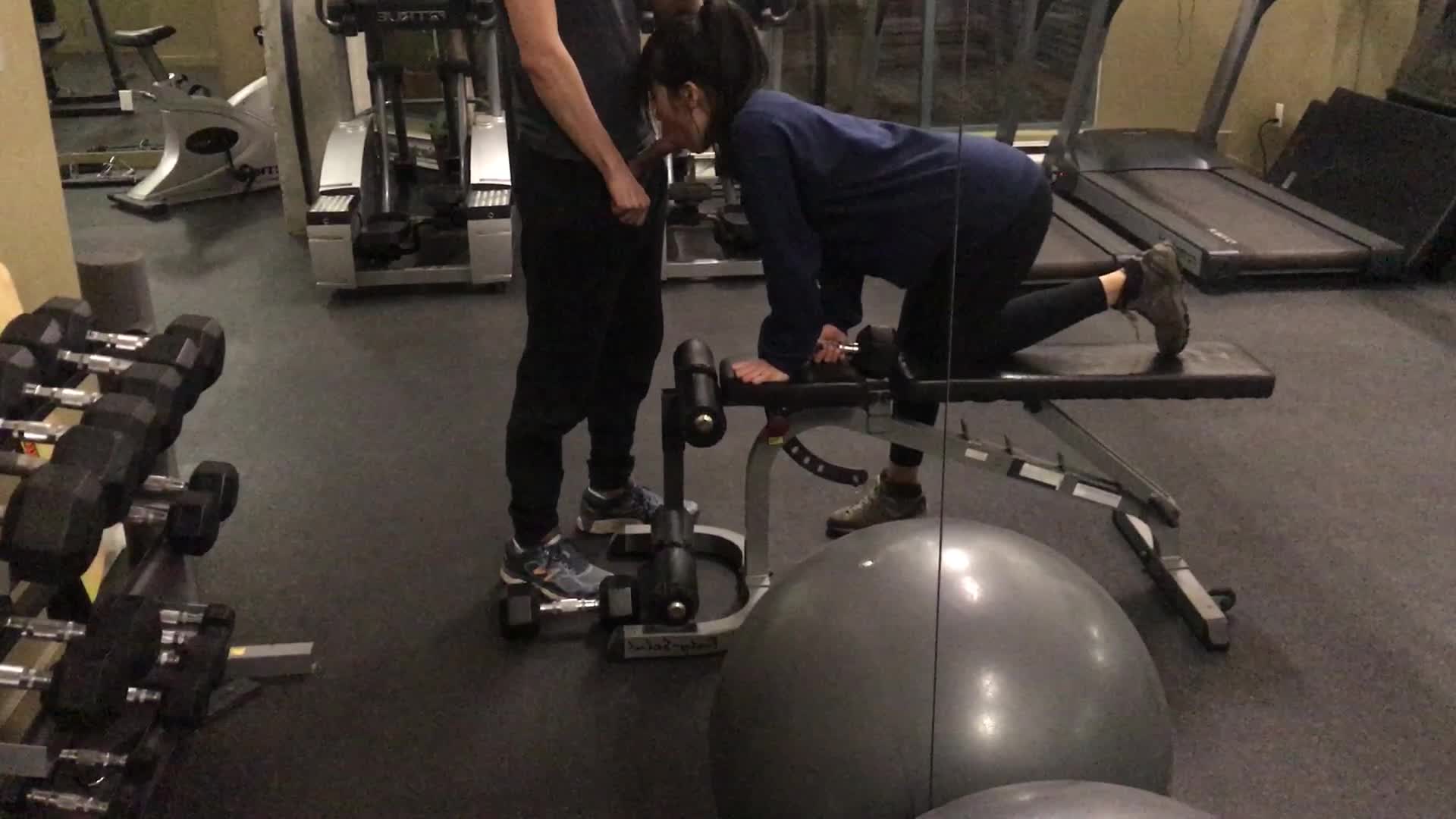 gym blowjob
