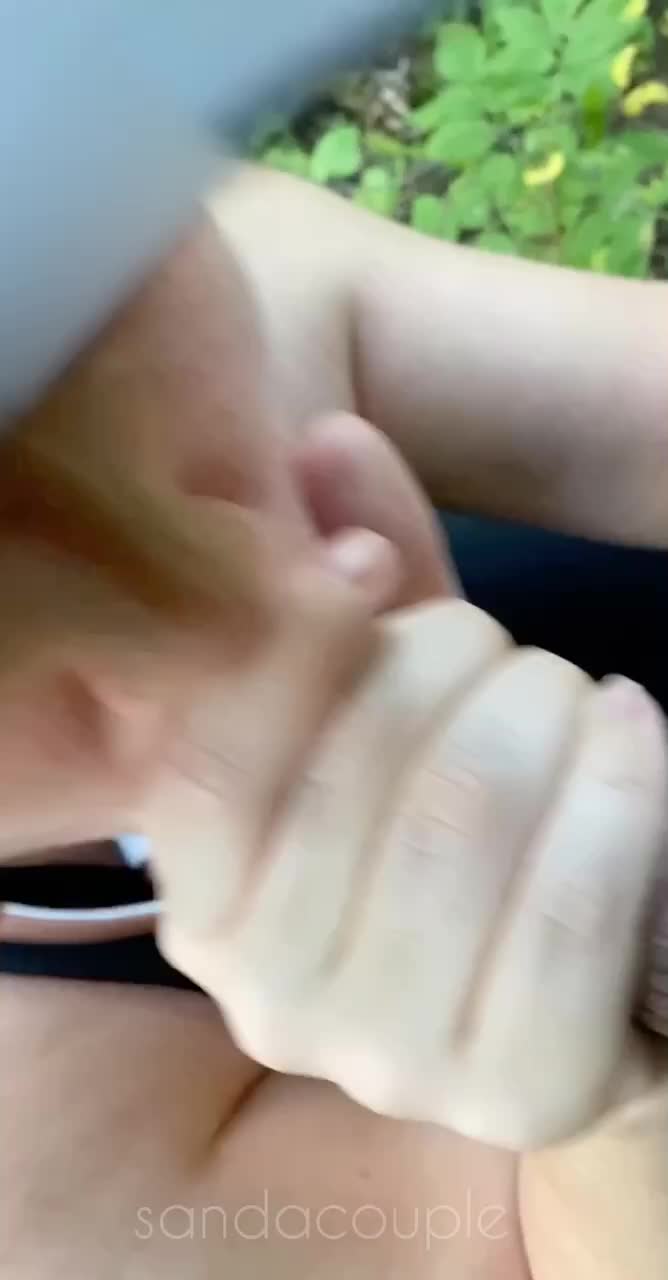 Blowjob for my running partner on a popular trail