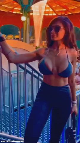 Amateur Big Ass Big Tits Bikini Cleavage Compilation Dancing Festival Public Porn GIF by duromami