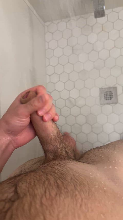 uncut stroking in the shower (26)