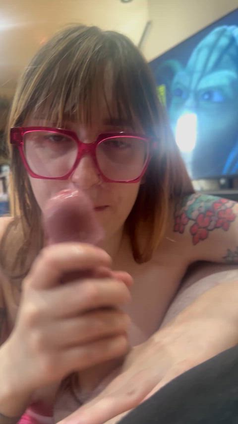 Husband wants to know how many men in this sub would watch me suck cock 😈