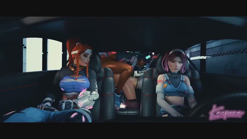 Car sex with an audience (Overwatch) [kaepora]