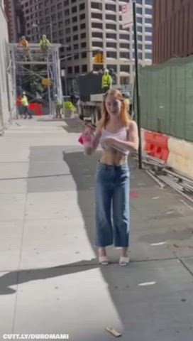 Amateur Big Tits Boobs Exhibitionist Flashing Public Tits Porn GIF by duromami