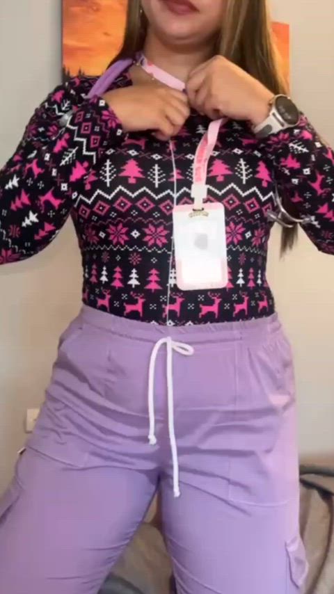 It's easy when the nurse isn't wearing a bra.