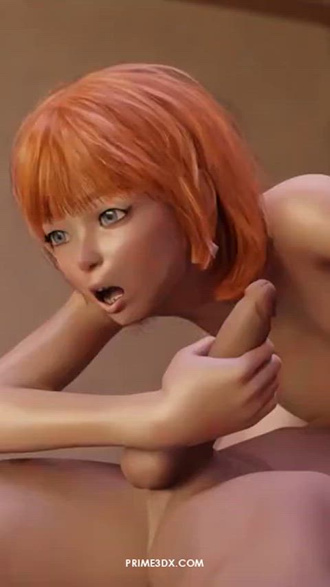 3D Animation Anime Blowjob Redhead Porn GIF by adultprime