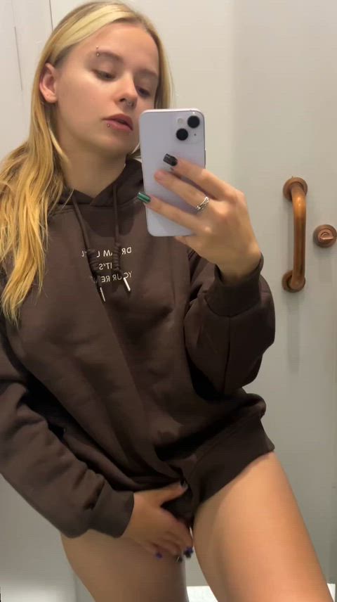 It's very hot in the fitting room today, so the decision was made to go without any underwear at all