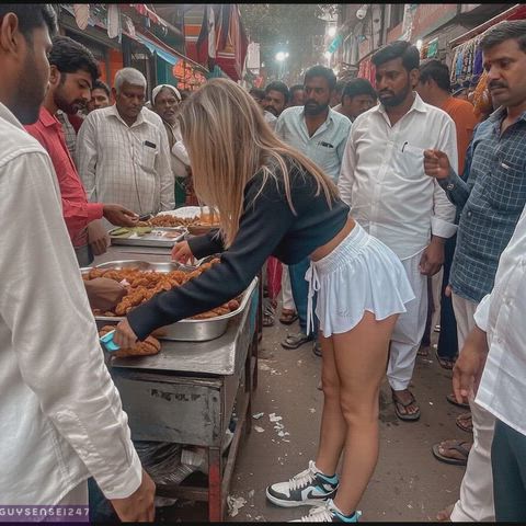 She wanted to try the street food. She ended up becoming the sample.