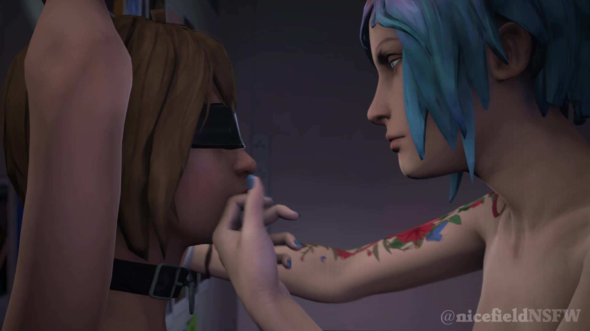 Max and Chloe BDSM kiss WIP