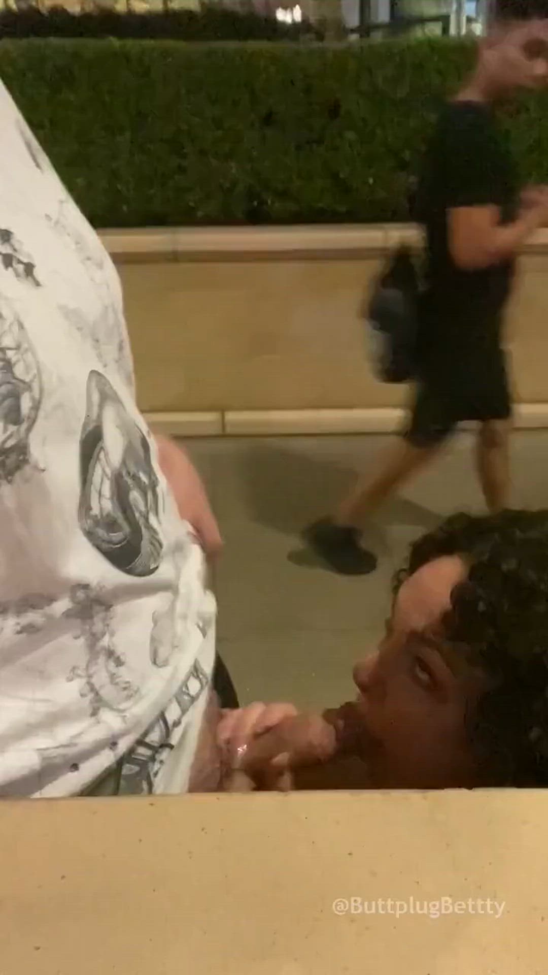 Blowjob, Brunette, Cum, Cum In Mouth, Exhibitionist, Public