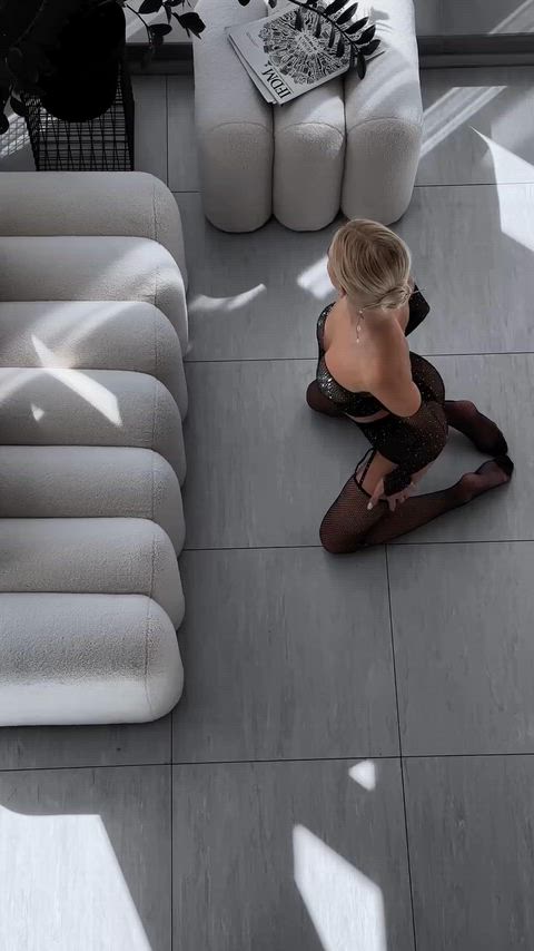 Just a blonde feeling cute in her favorite lingerie