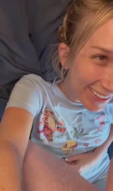 She got a very cute cum eye mask