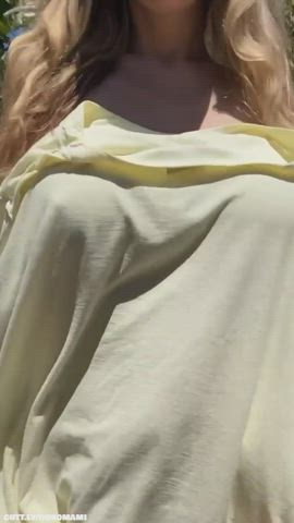 Amateur Big Tits Boobs Bouncing Tits Compilation NSFW Outdoor Tits Titty Drop Porn GIF by duromami