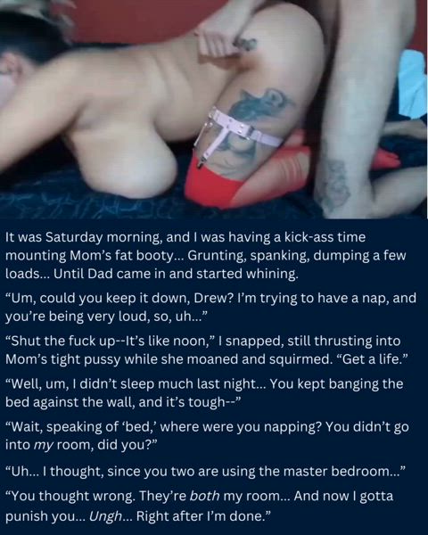 Mom's a great fucktoy, but Dad's a terrible cuck