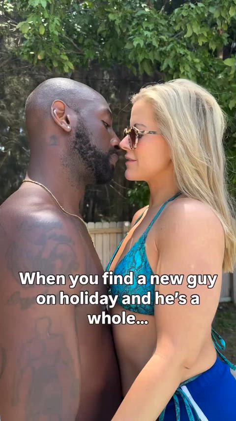 Blonde hotwife finds her new tall black lover