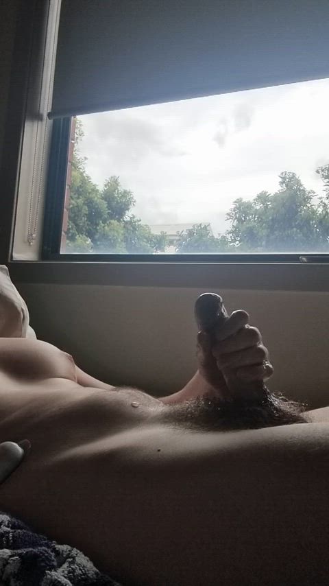 Ropes of cum in the sunlight