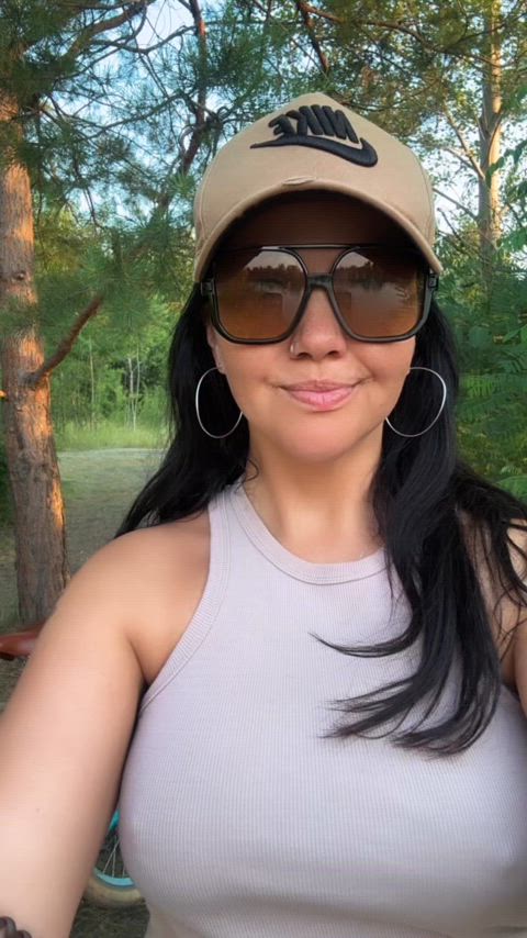 I love riding my bike with my tits out