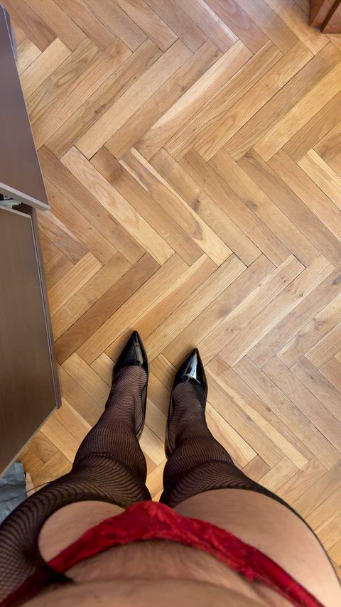 Practicing walking in heels