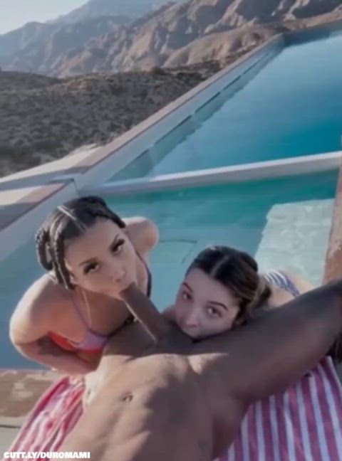 Amateur BBC Blowjob FFM Interracial Pool Reverse Cowgirl Riding Threesome Porn GIF by duromami