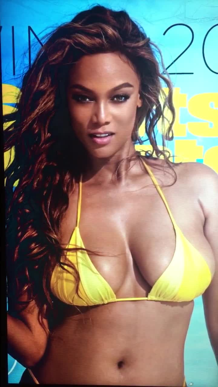 Tyra Banks takes a MONSTER LOAD OF HOT CUM to her perfect titties and gorgeous face!!!!