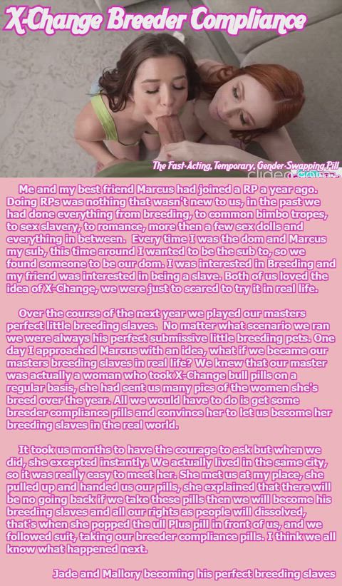 Jade and Mallory going from role playing breeding slaves to becoming breeding slaves