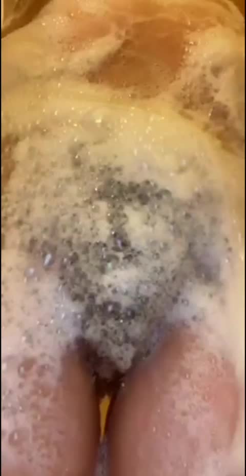 Close up of my bush in the shower ♡ rinsing off the bubbles.