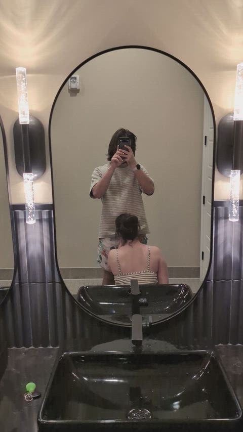 Hot tub made us horny, had to sneak away to the bathroom