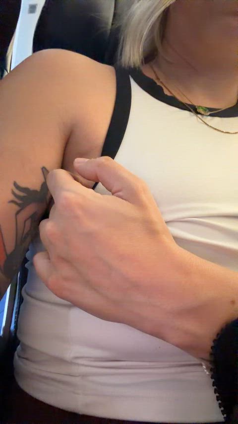 Airplane nip slip 😏