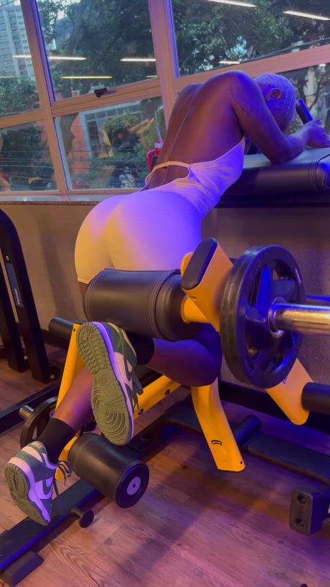 working hard at the gym to get fit