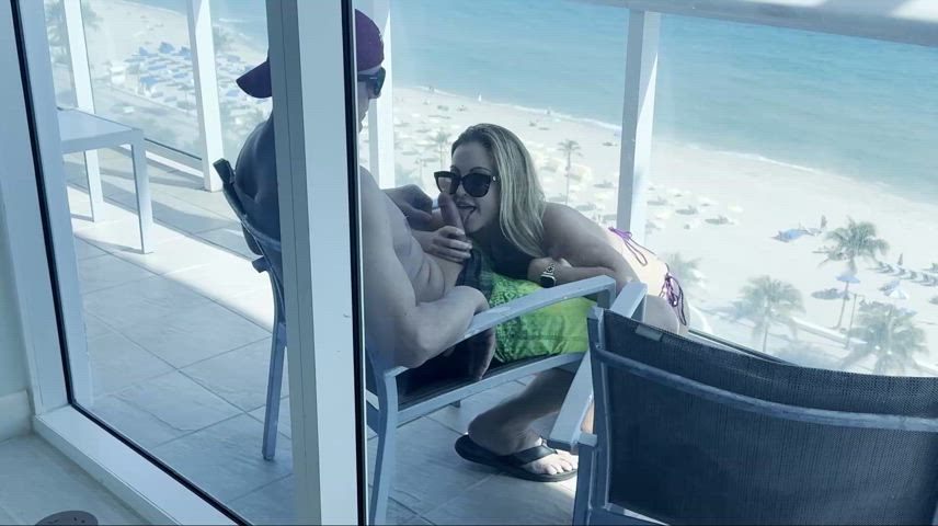 Cucky caught me on the balcony with his friend so it turned into fucking me on the counter