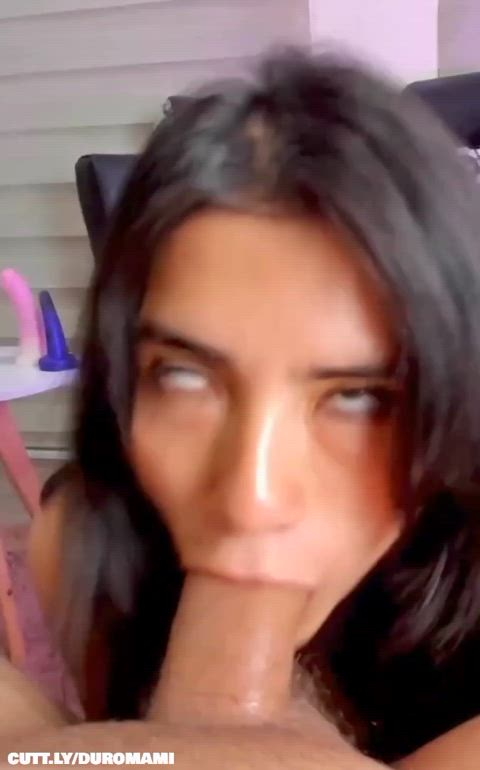 Amateur Blowjob Cumshot Deepthroat Facial Latina Rough Sloppy Porn GIF by duromami