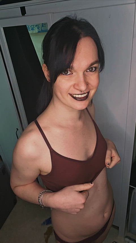 Alt Brunette Goth OnlyFans Small Tits Trans Trans Woman Trans girls Transexual Porn GIF by emilyretcher