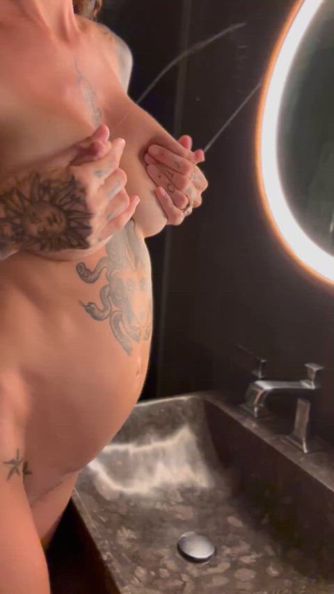 Big Tits Breastfeeding Breeding Impregnate MILF Milk Mom Pregnant Step-Mom Taboo Porn GIF by milkandink