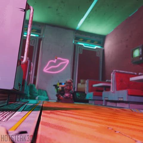 Mad Moxxi getting back shots and cum down her throat [Artist:HotSteak3D]