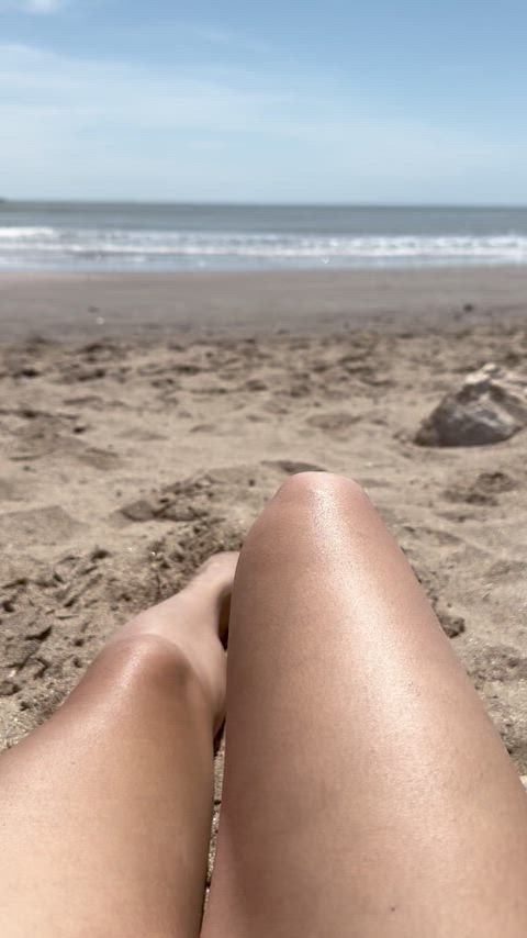 fully naked at the beach