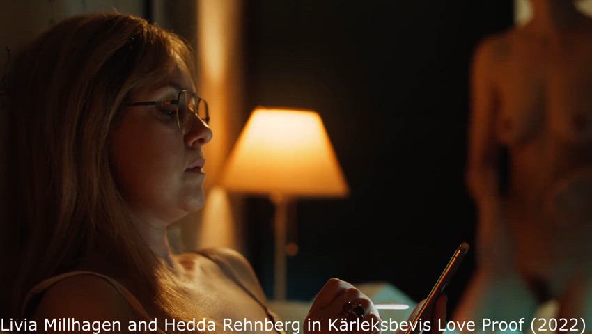 Lesbian Hedda Rehnberg catches her wife Livia Millhagen cheat on her with her ex-husband in Kärleksbevis [Love Proof] (2022)