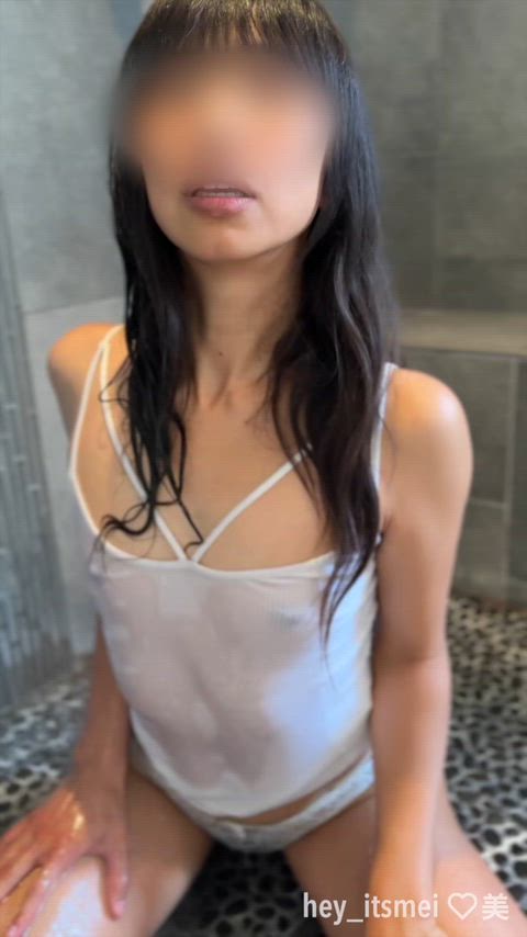 Asian Hairy Pussy Hotwife MILF Masturbating Moaning Petite Shower Small Tits Solo Porn GIF by heyitsmeixxx
