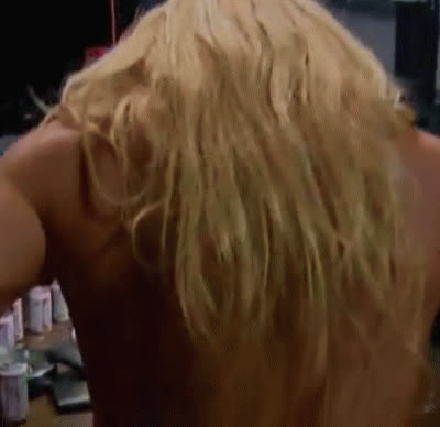 Trish Stratus losing at strip poker