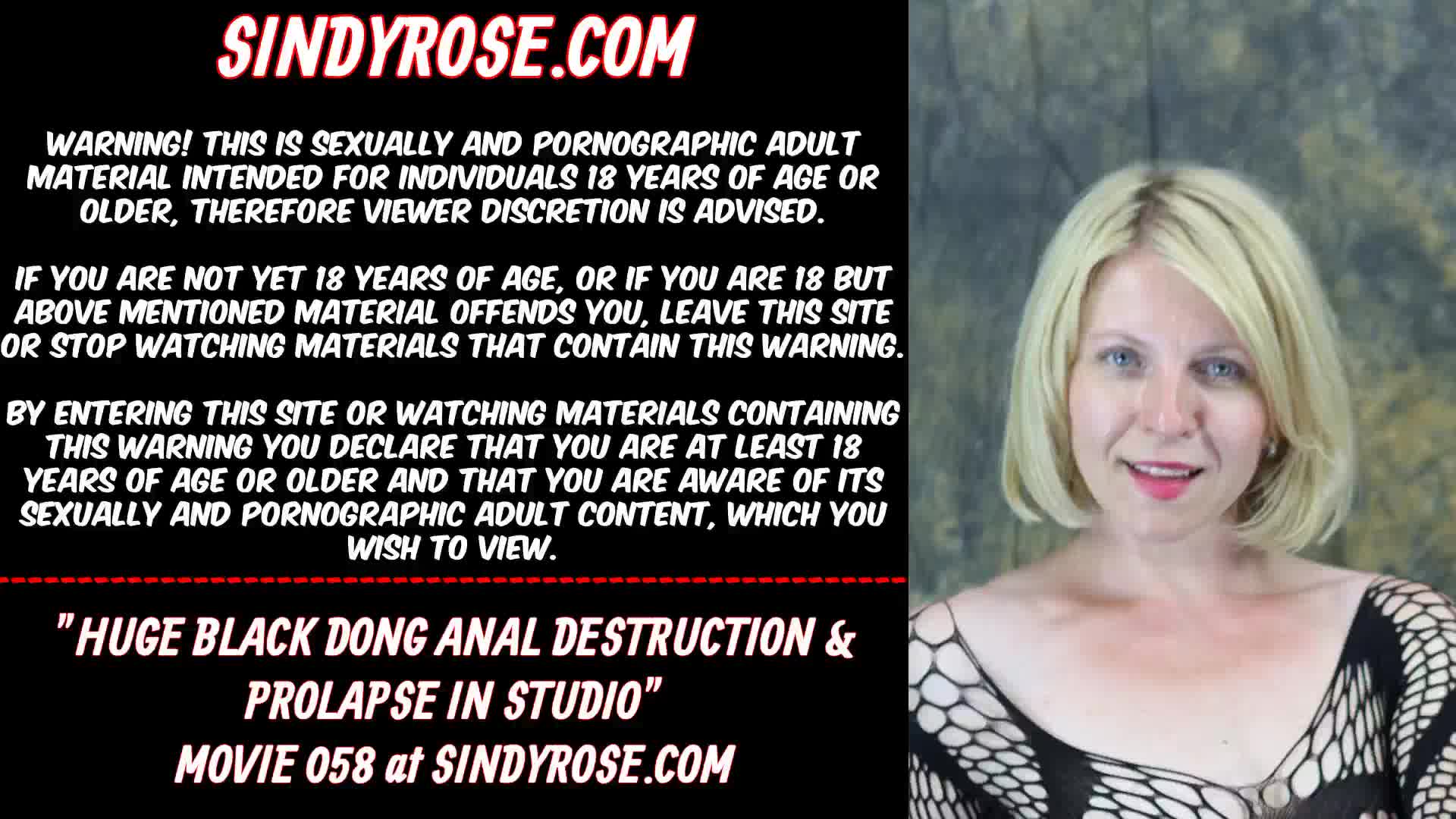 Huge black dong anal destruction & prolapse in studio