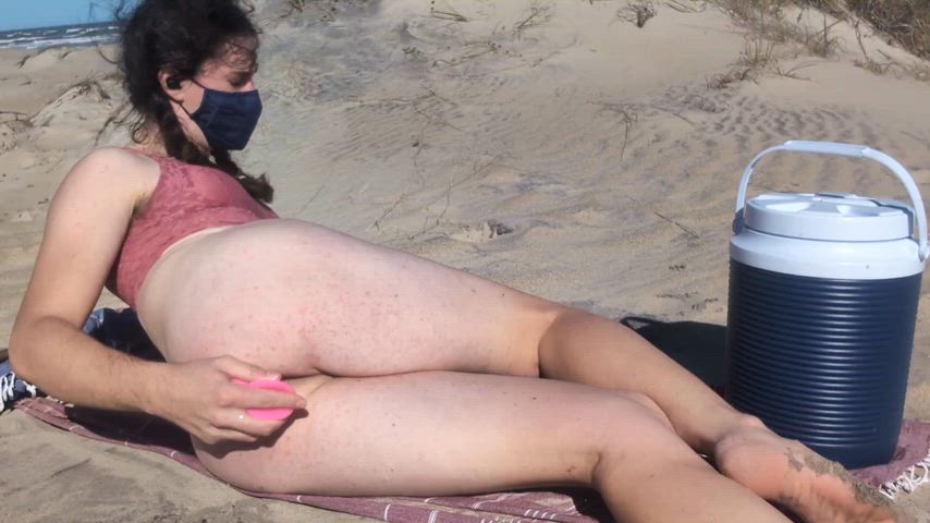 working out my butt on the beach