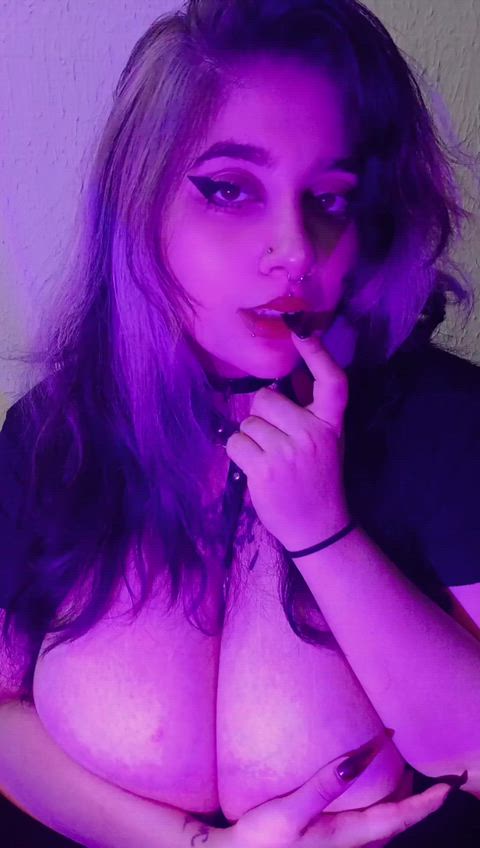 Babe Big Tits Boobs Goth Homemade NSFW Natural Tits OnlyFans Tits Porn GIF by raven.roth