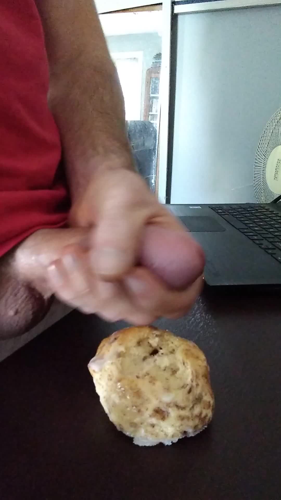 cum on food and eat, glazed Cinnabon