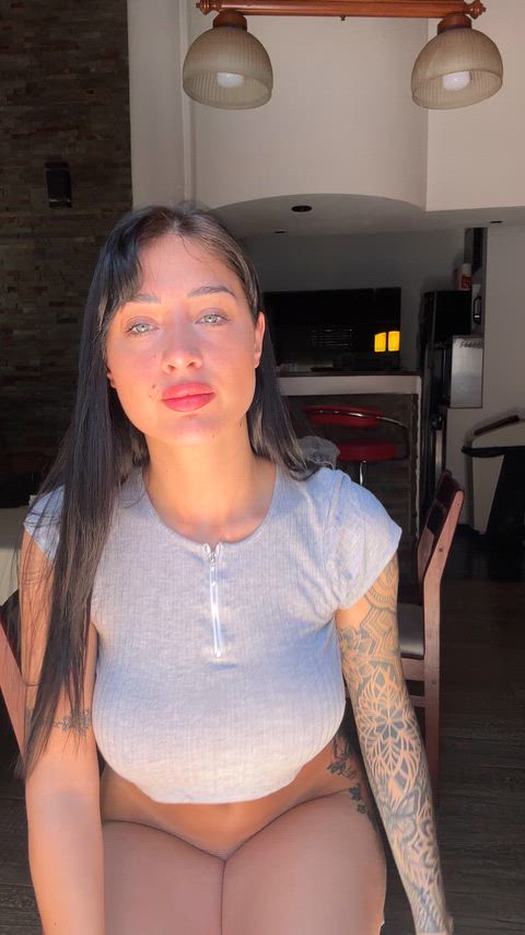 Ever sucked huge tits like mine before?