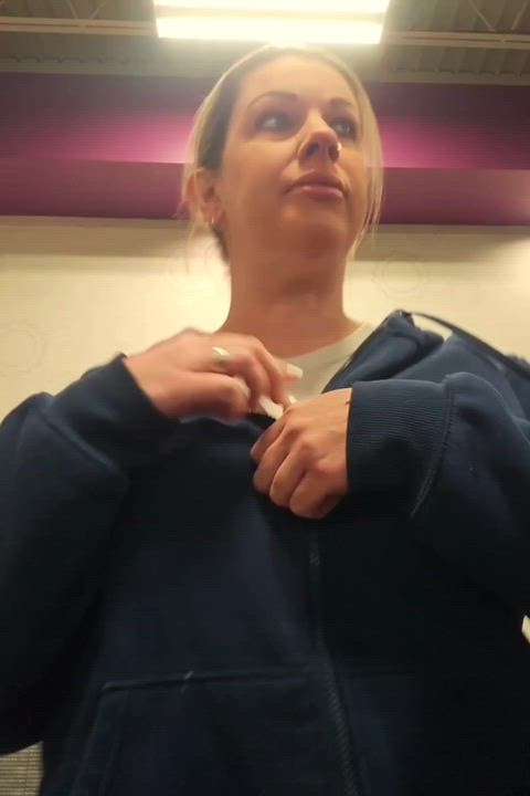 Busty milf at the gym