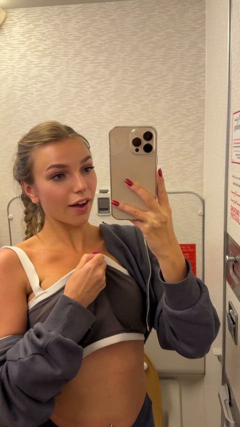 Airplane Amateur Big Tits Boobs Bouncing Tits Cute Natural Tits Sexy Teen Titty Drop Porn GIF by sandra_hot
