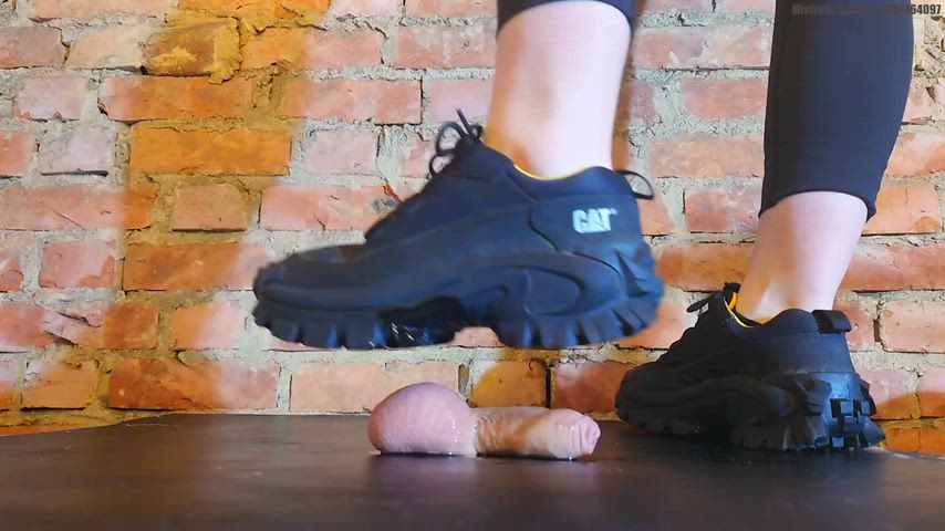 Balls Shredded under Caterpillar Hiking Shoes