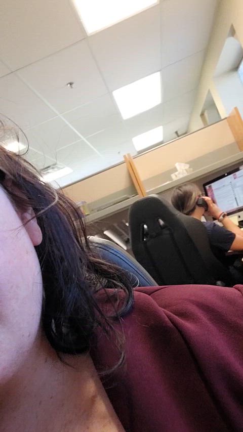 Ignore my coworker, just look at my tits