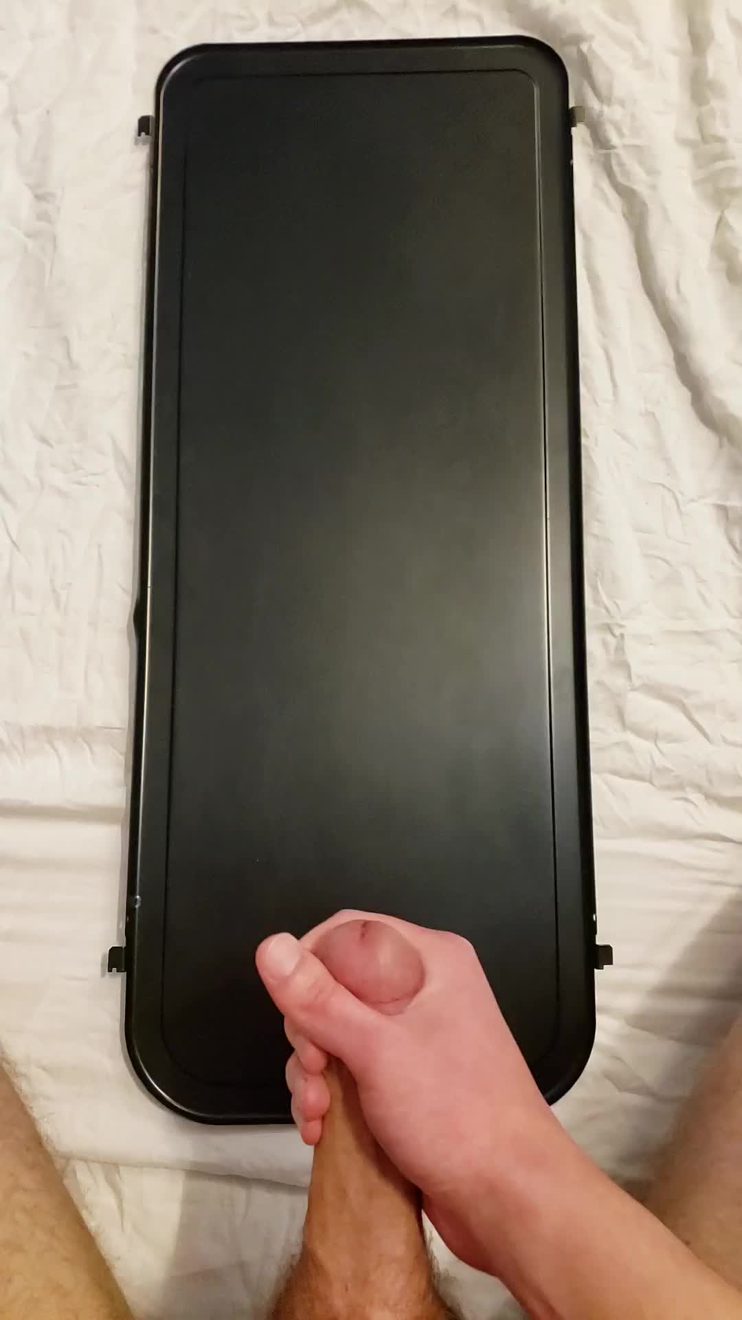 I'm on my knees shooting some more cum