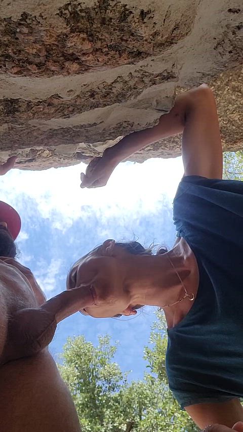Amateur Blowjob From Below MILF Outdoor Sucking Porn GIF by samadhitantra