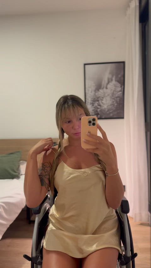 Wheelchair girl doing porn