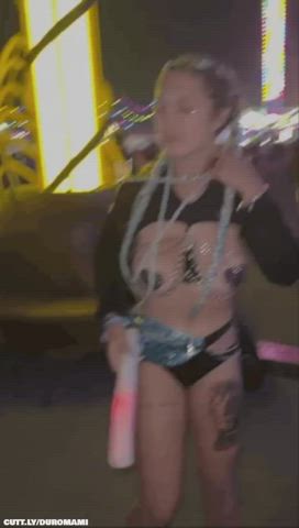 Big Tits Dancing Festival Flashing Natural Tits Party Public Tits Topless Porn GIF by duromami